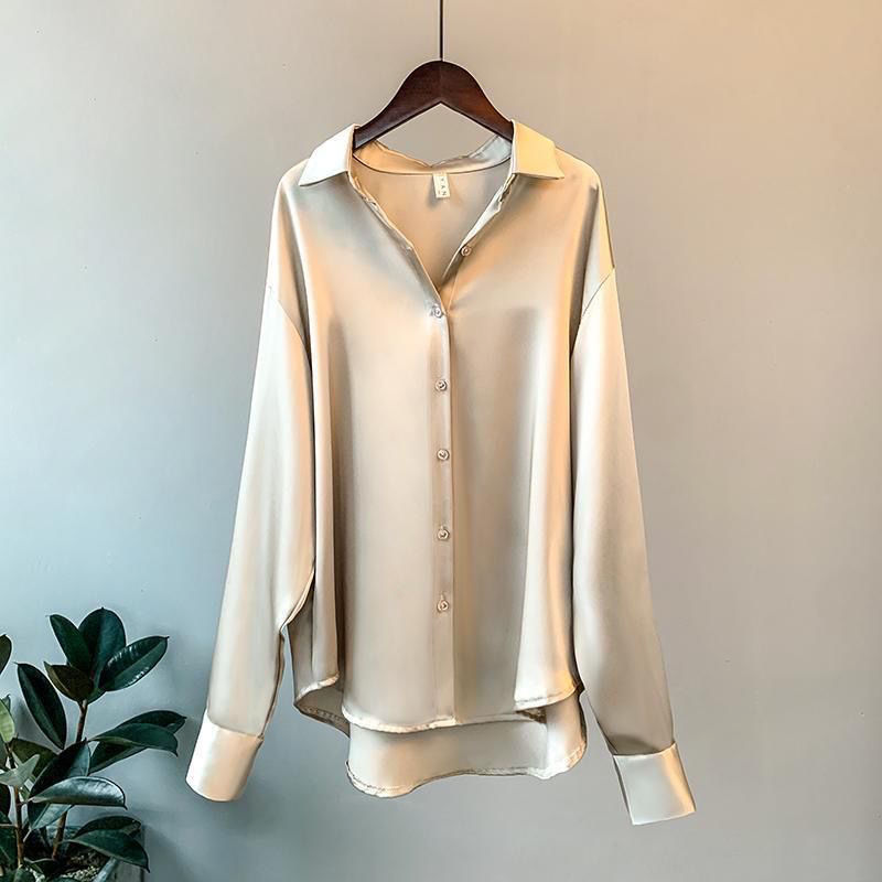 Chemise Élégante En Soie De Bureau Coréen Pour Dames