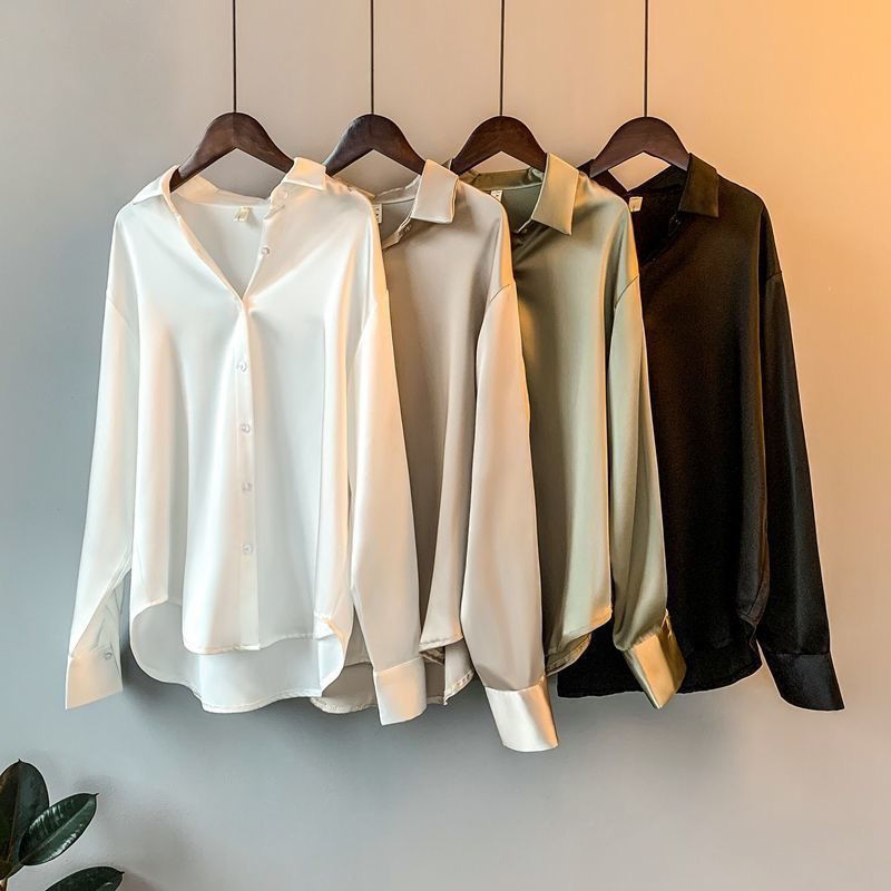 Chemise Élégante En Soie De Bureau Coréen Pour Dames