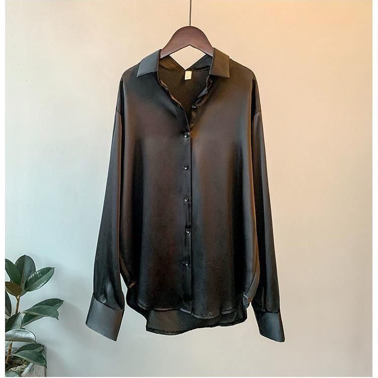 Chemise Élégante En Soie De Bureau Coréen Pour Dames