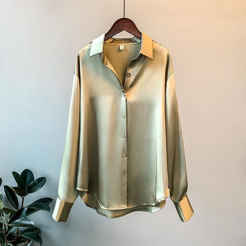 Chemise Élégante En Soie De Bureau Coréen Pour Dames