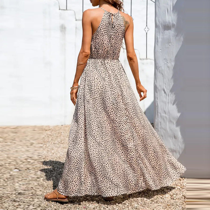 Femme Robe maxi – silhouette A-Line et imprimé à pois