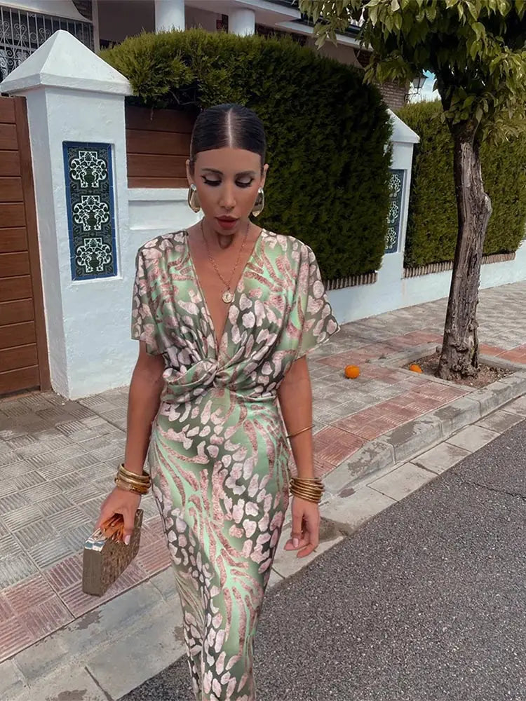 Robe Femme Longue Élégante Décolleté V