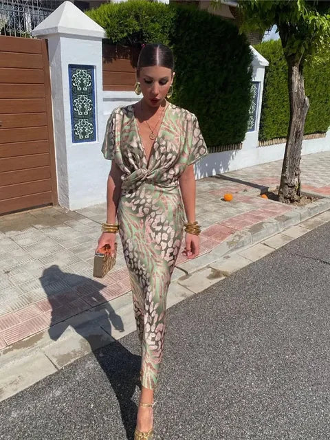 Robe Femme Longue Élégante Décolleté V