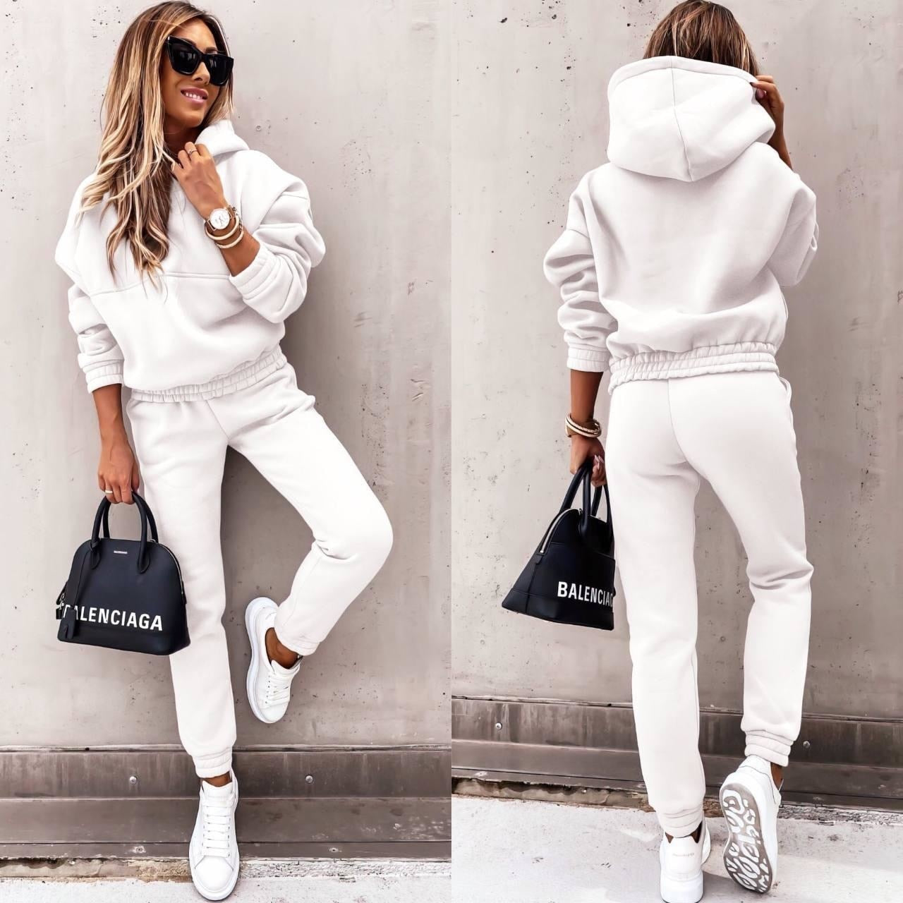 Survêtement deux pièces oversize à capuche pour femme - Ensemble de jogging décontracté4