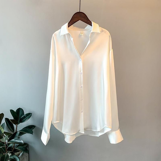 Chemise Élégante En Soie De Bureau Coréen Pour Dames