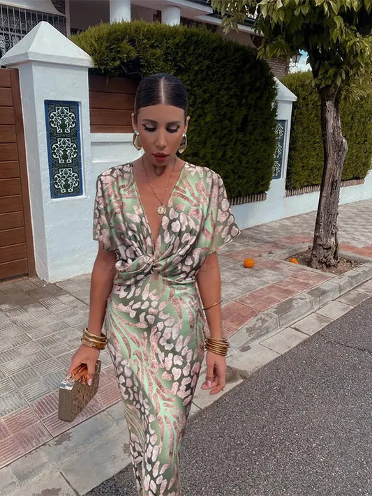 Robe Femme Longue Élégante Décolleté V