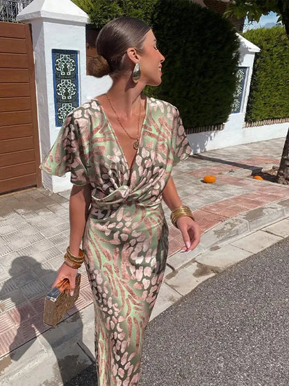 Robe Femme Longue Élégante Décolleté V