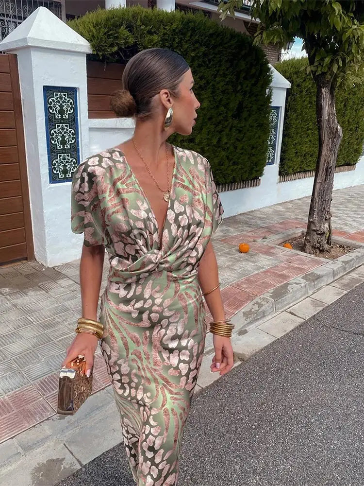 Robe Femme Longue Élégante Décolleté V