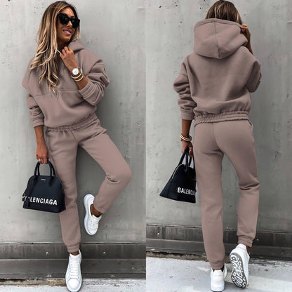 Survêtement deux pièces oversize à capuche pour femme - Ensemble de jogging décontracté1