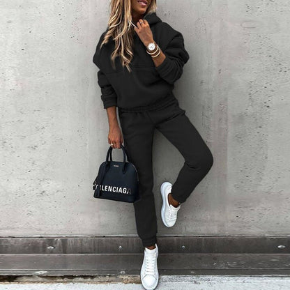 Survêtement deux pièces oversize à capuche pour femme - Ensemble de jogging décontracté