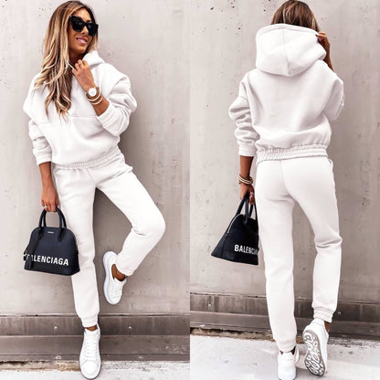 Survêtement deux pièces oversize à capuche pour femme - Ensemble de jogging décontracté4